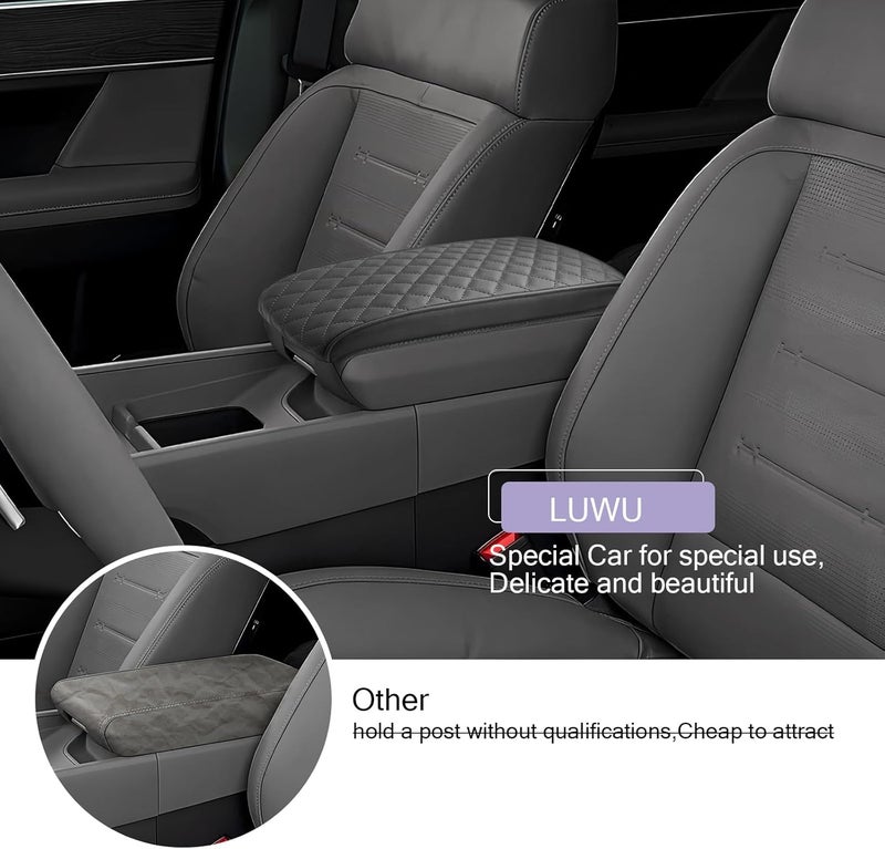 LUWU Center Console Cover Compatible with 2024 2025 2026 Hyundai Santa Fe Accessories Santa Fe Armrest Cover 2025 2026 Santa Fe SE/SEL/XRT/Limited/Calligraphy Armrest Console Cover Soft Leather (Black) - Image 5
